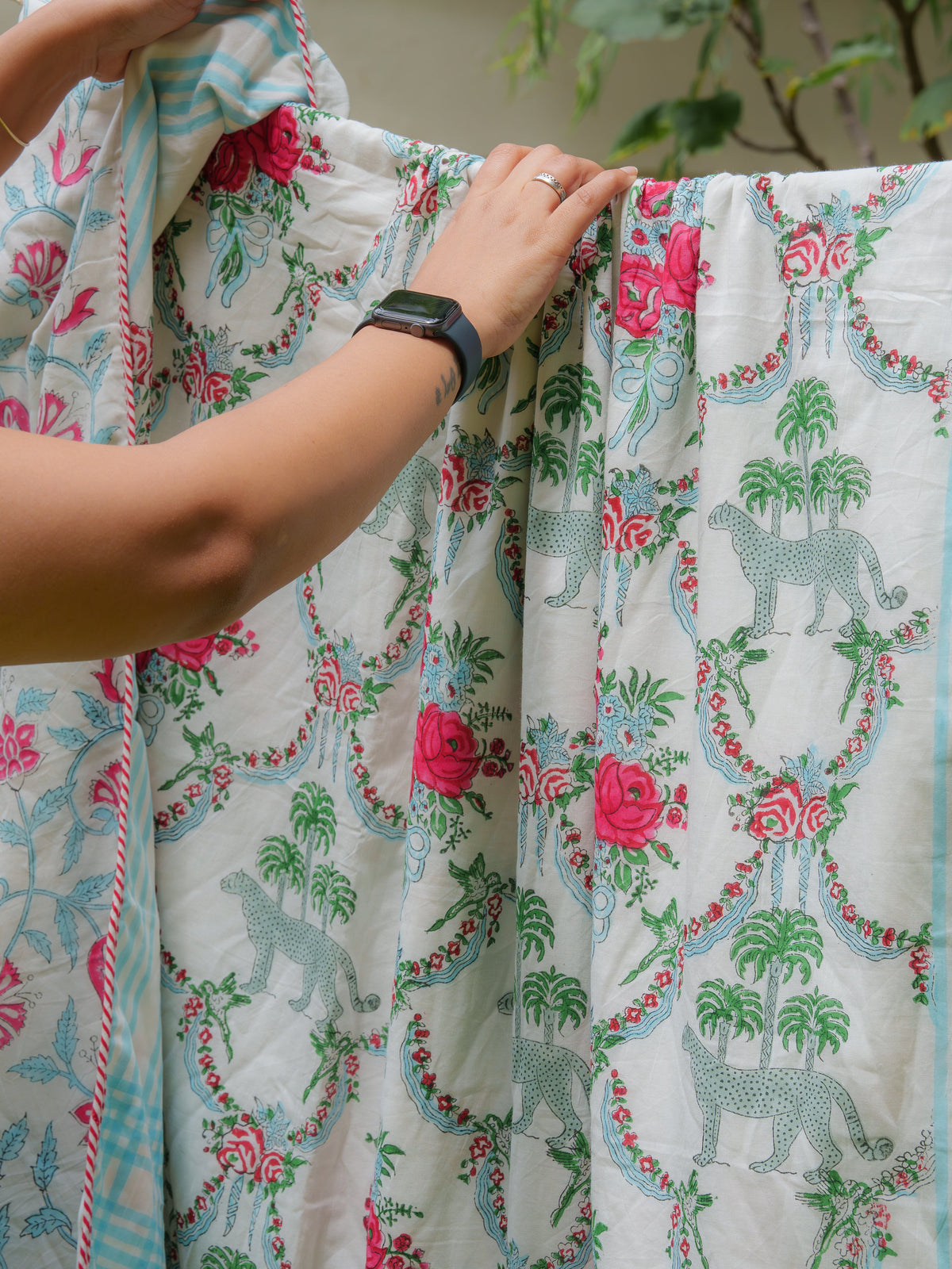 Chittor Hand Block Printed Mulmul Cotton Reversible Dohar