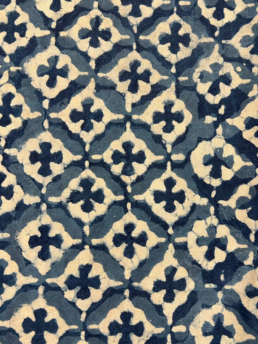Bahaar Indigo Ajrakh Cotton Dining Table Cover