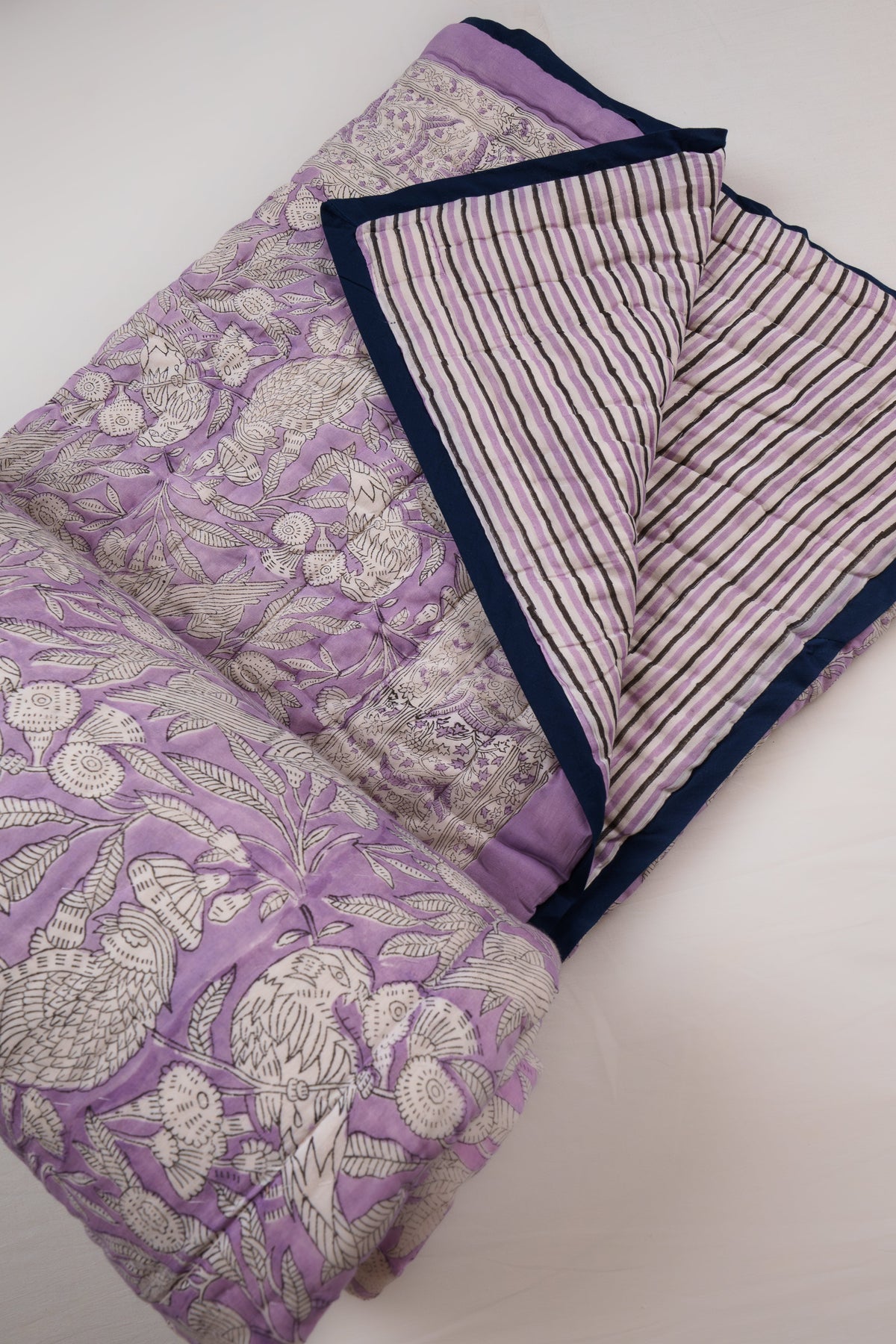 Pali Hand Block Printed Hand Quilted Cotton Quilt / Razai