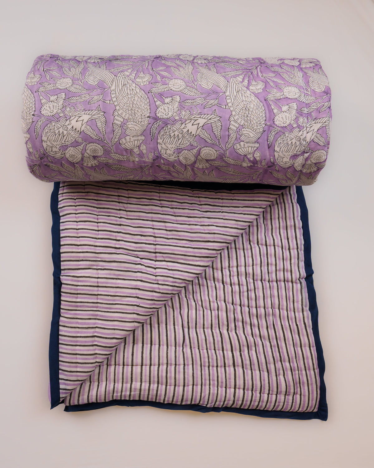 Pali Hand Block Printed Hand Quilted Cotton Quilt / Razai
