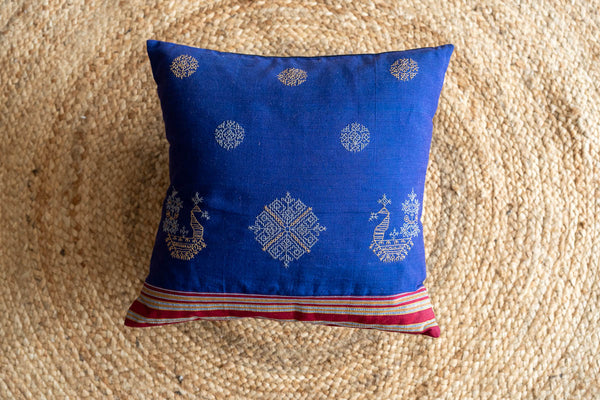 Kasuti peacock Cushion Cover
