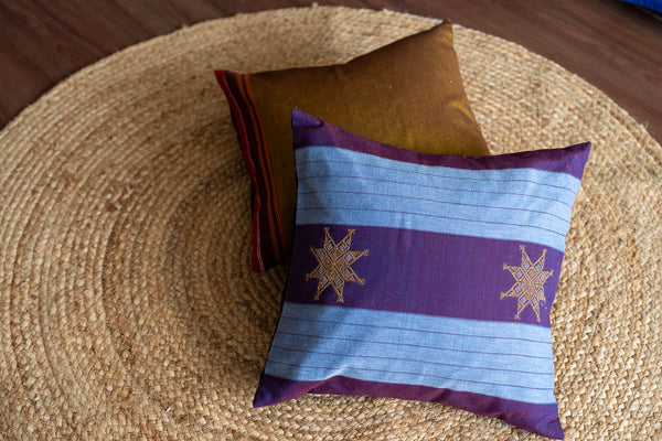 Kasuti purple Cushion Cover