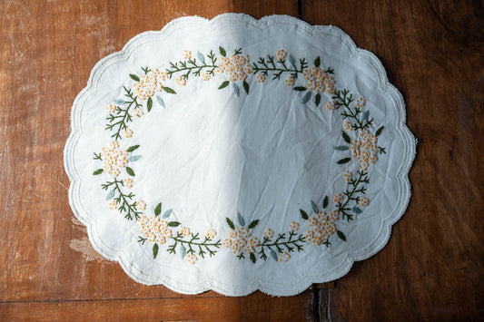 Hand Embroidered Cotton Doilies