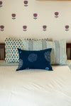 Blue Border Hand Block Printed 300TC Percale Cotton Bedsheet