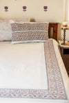 Rani Pink Border Bedsheet 300 TC Percale Cotton Bedsheet