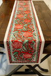 Christmas Red Hand Block Printed Table Runner
