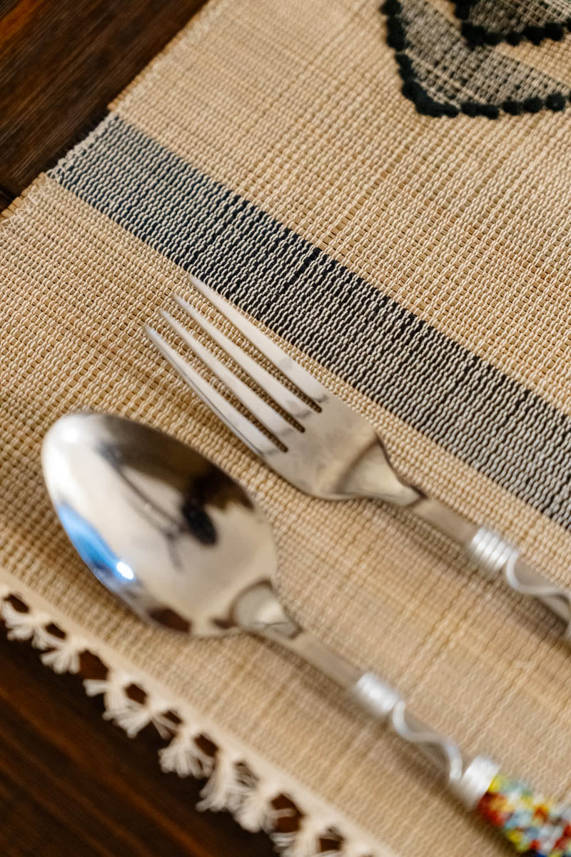 Bengal Jamdani Madhur Katte Table Runner & Table Mats
