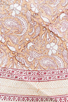 Beige Cotton Hand Block Printed, Round Dining Table Cover