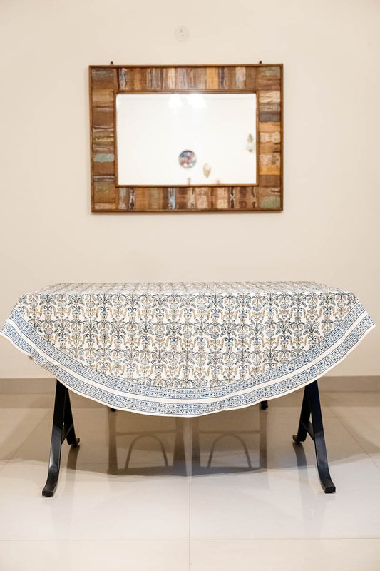 Blue Green Round Dining Linen