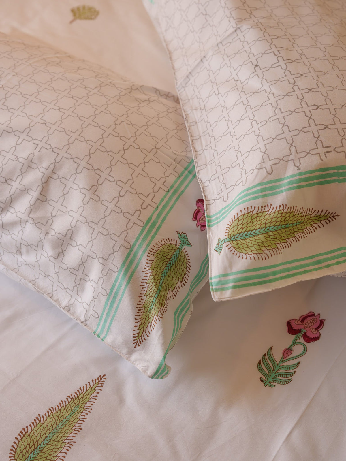 Piramal Hand Block Printed 300TC Percale Cotton Bedsheet