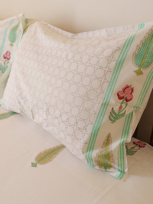 Piramal Hand Block Printed 300TC Percale Cotton Bedsheet