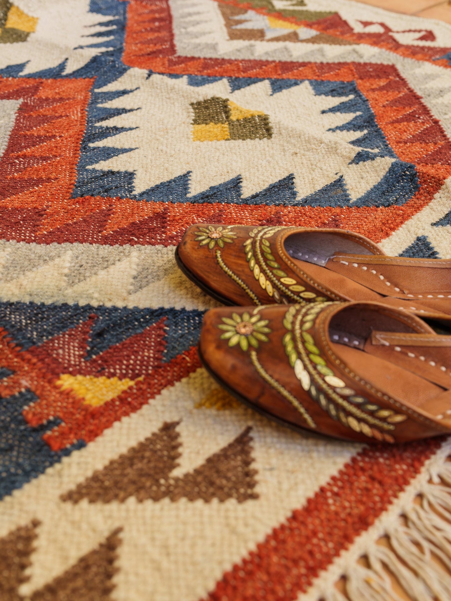 Handwoven Dhurrie Rug - The Geometric Weave