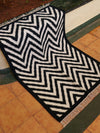 Handwoven Dhurrie Rug - Black and White