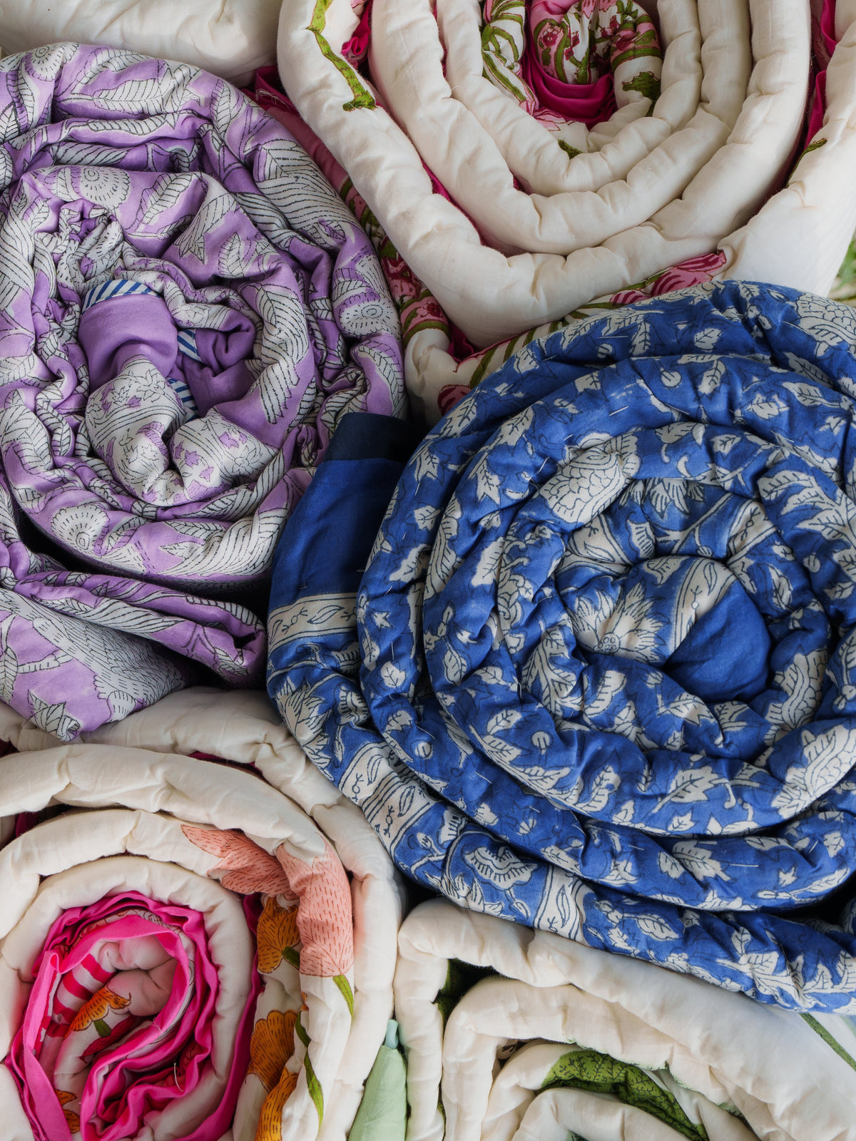 Pali Hand Block Printed Hand Quilted Cotton Quilt / Razai