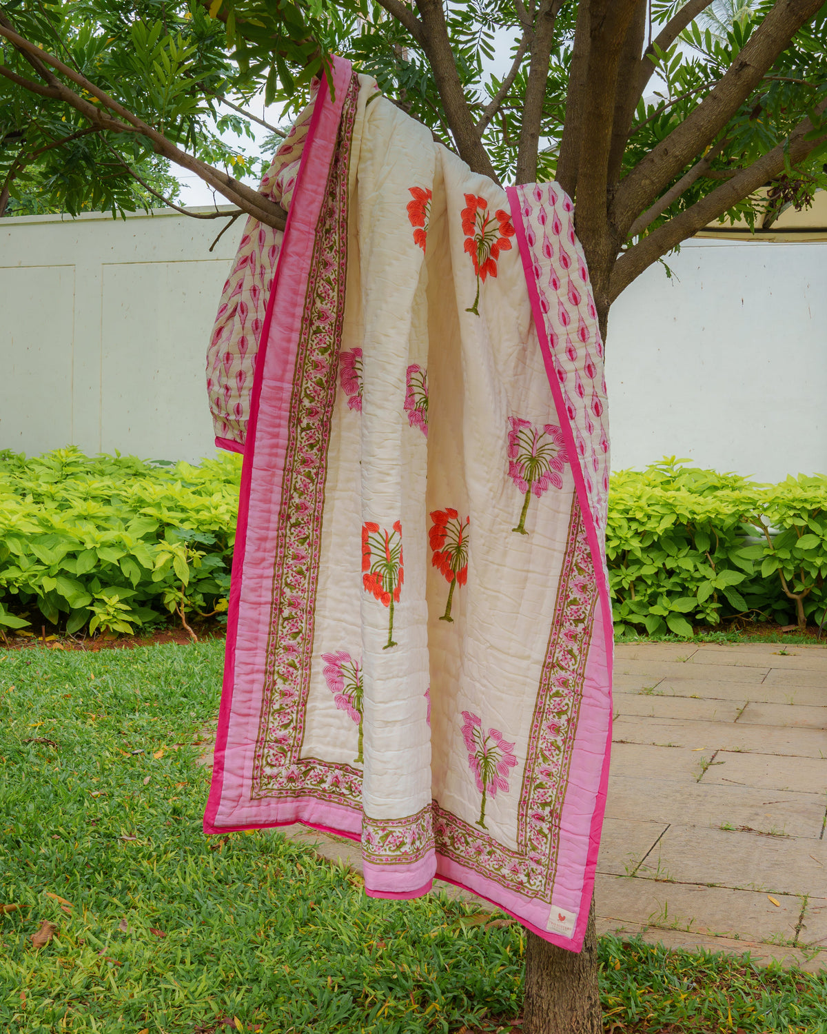 Jaipur Hand Block Printed Hand Quilted Cotton Quilt / Razai