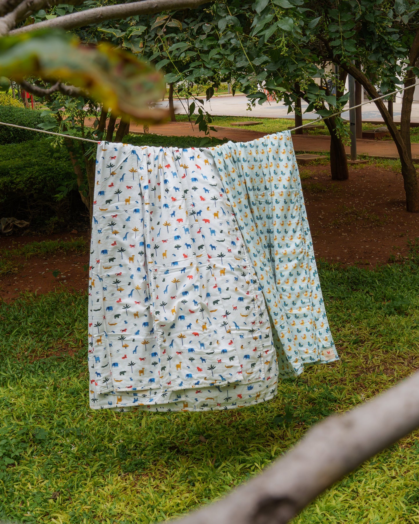 Blue Chicken Hand Block Printed Kids Dohar