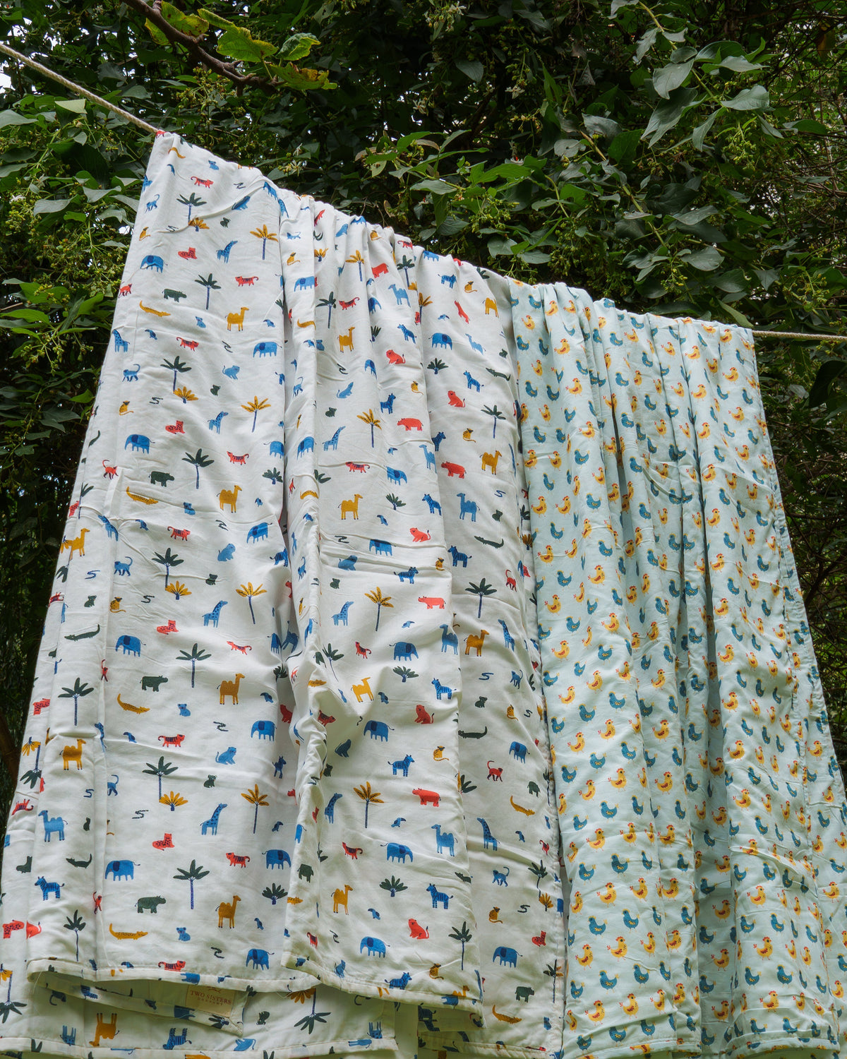 Blue Chicken Hand Block Printed Kids Dohar