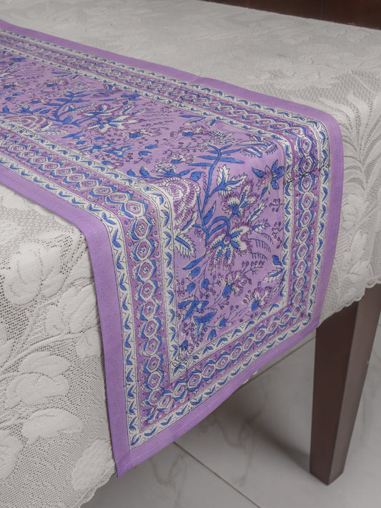 Lavender Hand Block Printed Table Runner