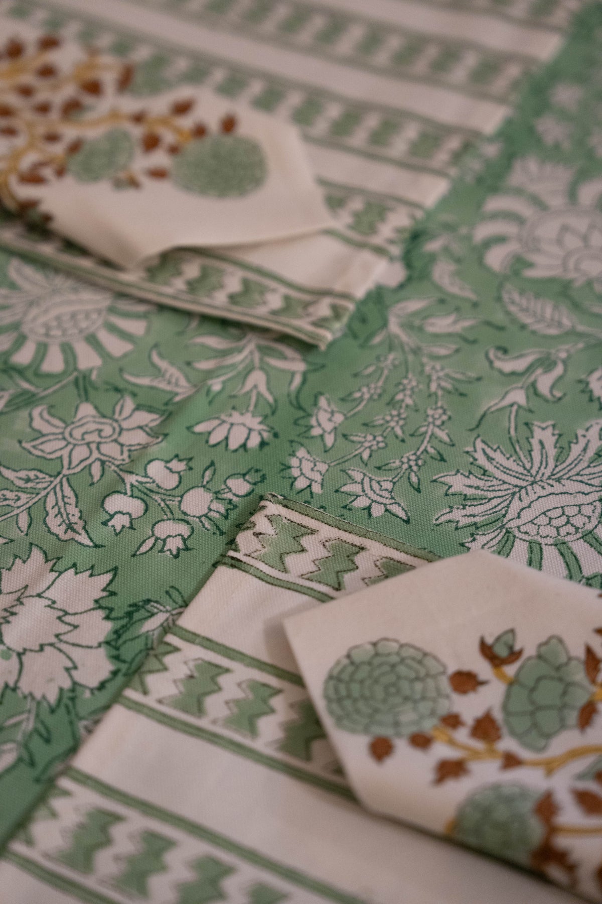 Hand block printed mats and napkins