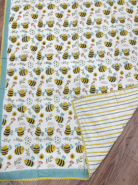 Bumble Bee Hand Block Printed Kids Dohar