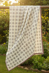 Noor Polka Hand Block Printed Mulmul Cotton Reversible Dohar