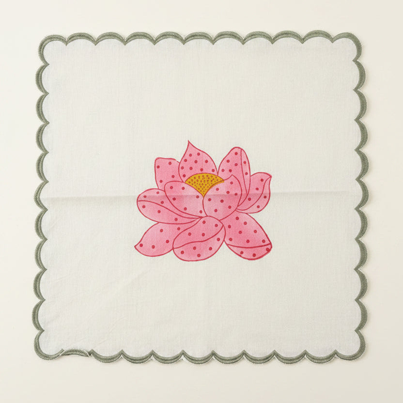 Kamal Hand Block Printed Cotton Table Napkins