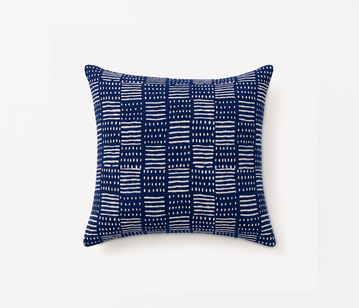 Striped Indigo Hand Block Printed Cushion Cover