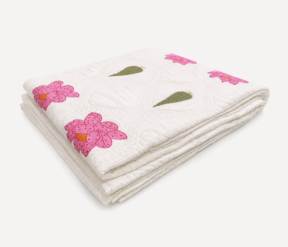 Kamal Embossed Hand Block Printed Quilted Cotton Bedcover