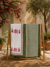 Kamal Hand Block Printed Hand Quilted Cotton Quilt / Razai