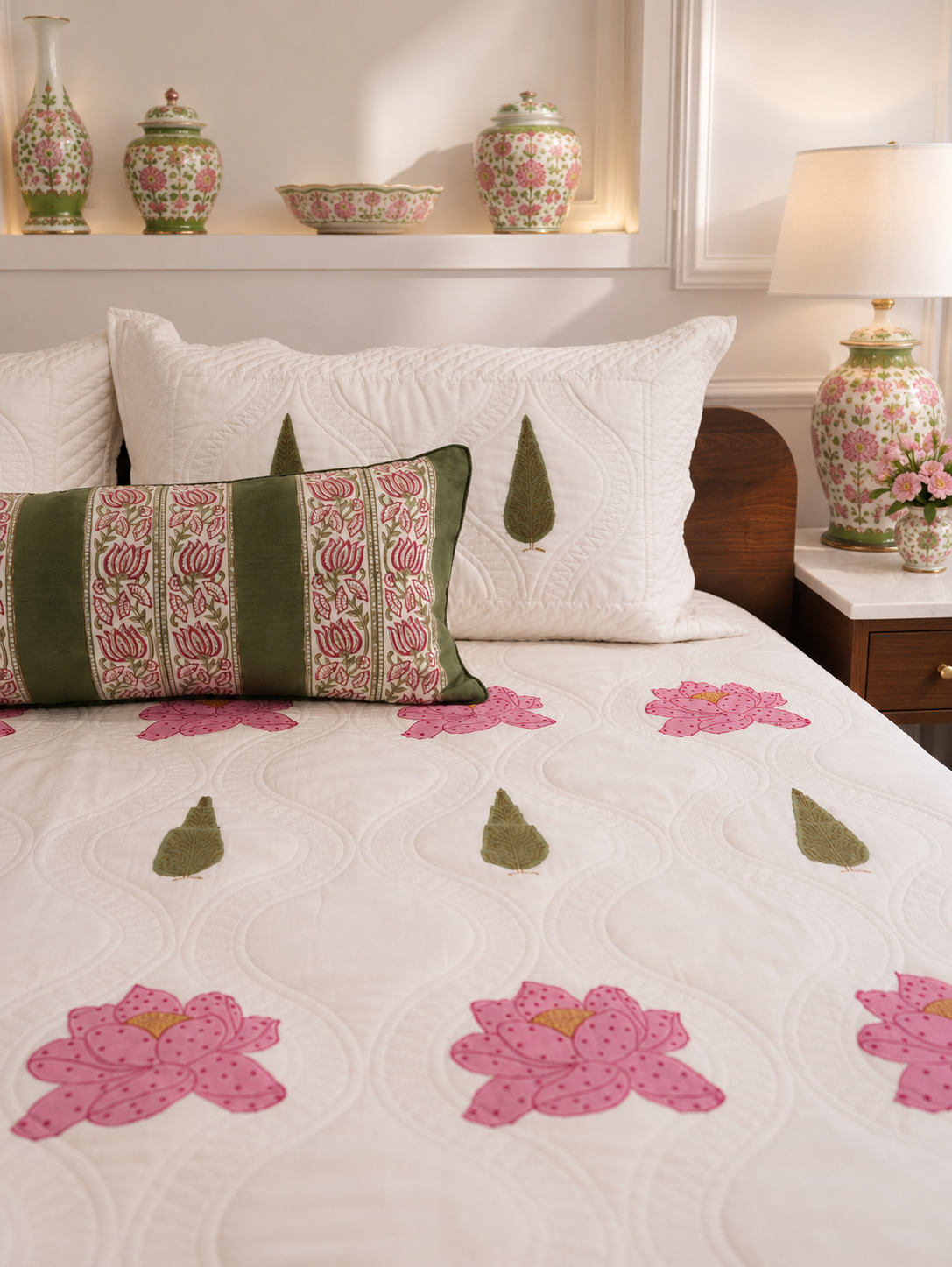 Kamal Embossed Hand Block Printed Quilted Cotton Bedcover