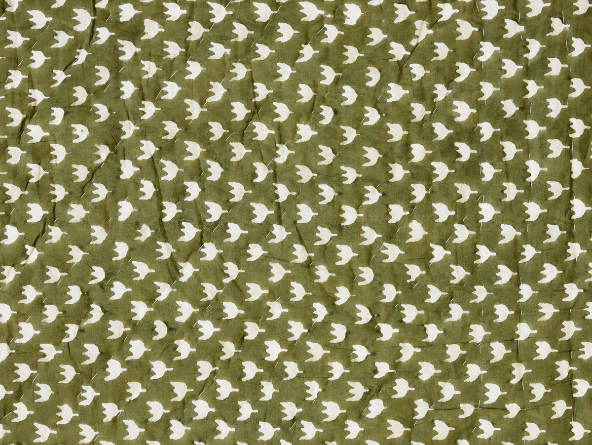 Kamal Hand Block Printed Hand Quilted Cotton Quilt / Razai