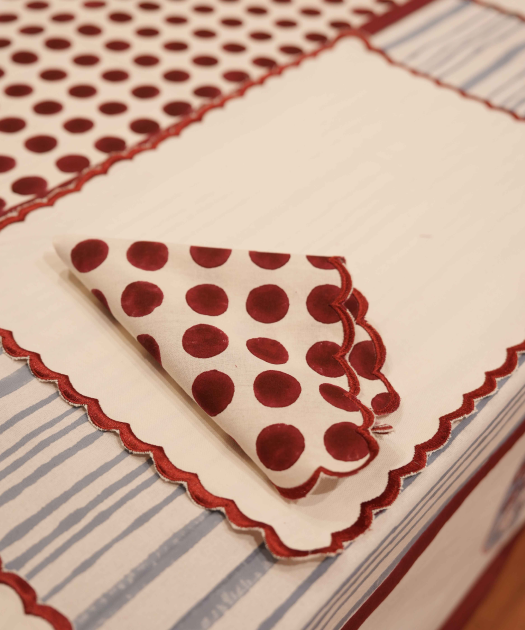 Noor Hand Block Printed Cotton Table Napkins