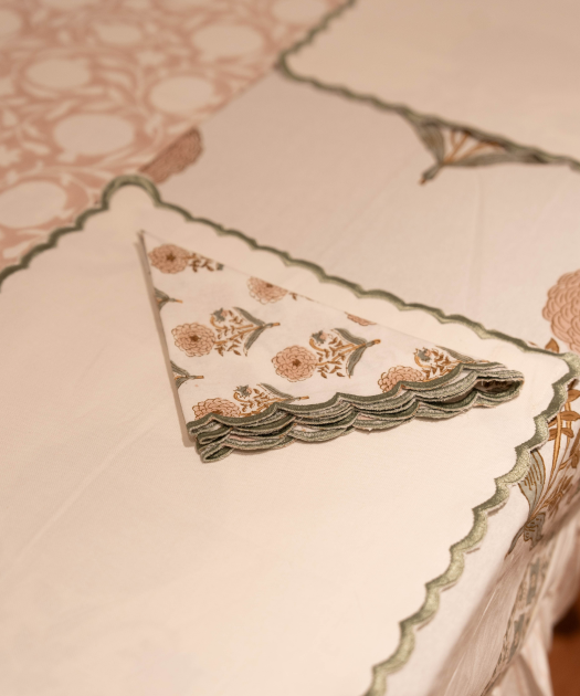 Raj Pankhudi Hand Block Printed Cotton Table Napkins
