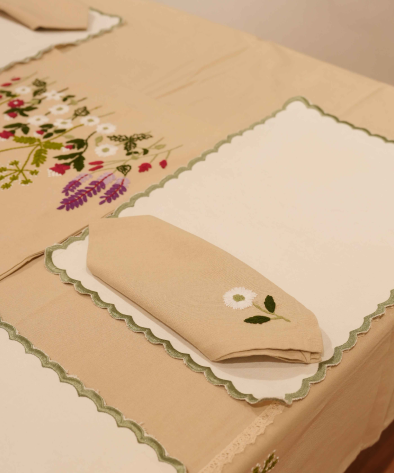 Bagh Hand Embroidered Cotton Table Napkin