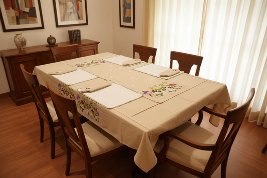Bagh Hand Embroidered Cotton Dining Table Cover