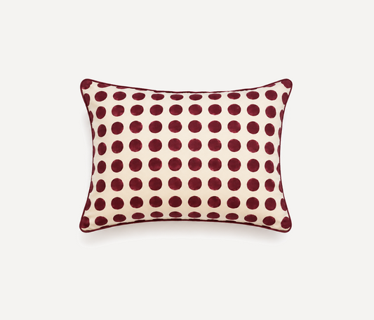 Noor Polka Hand Block Printed Cushion Cover