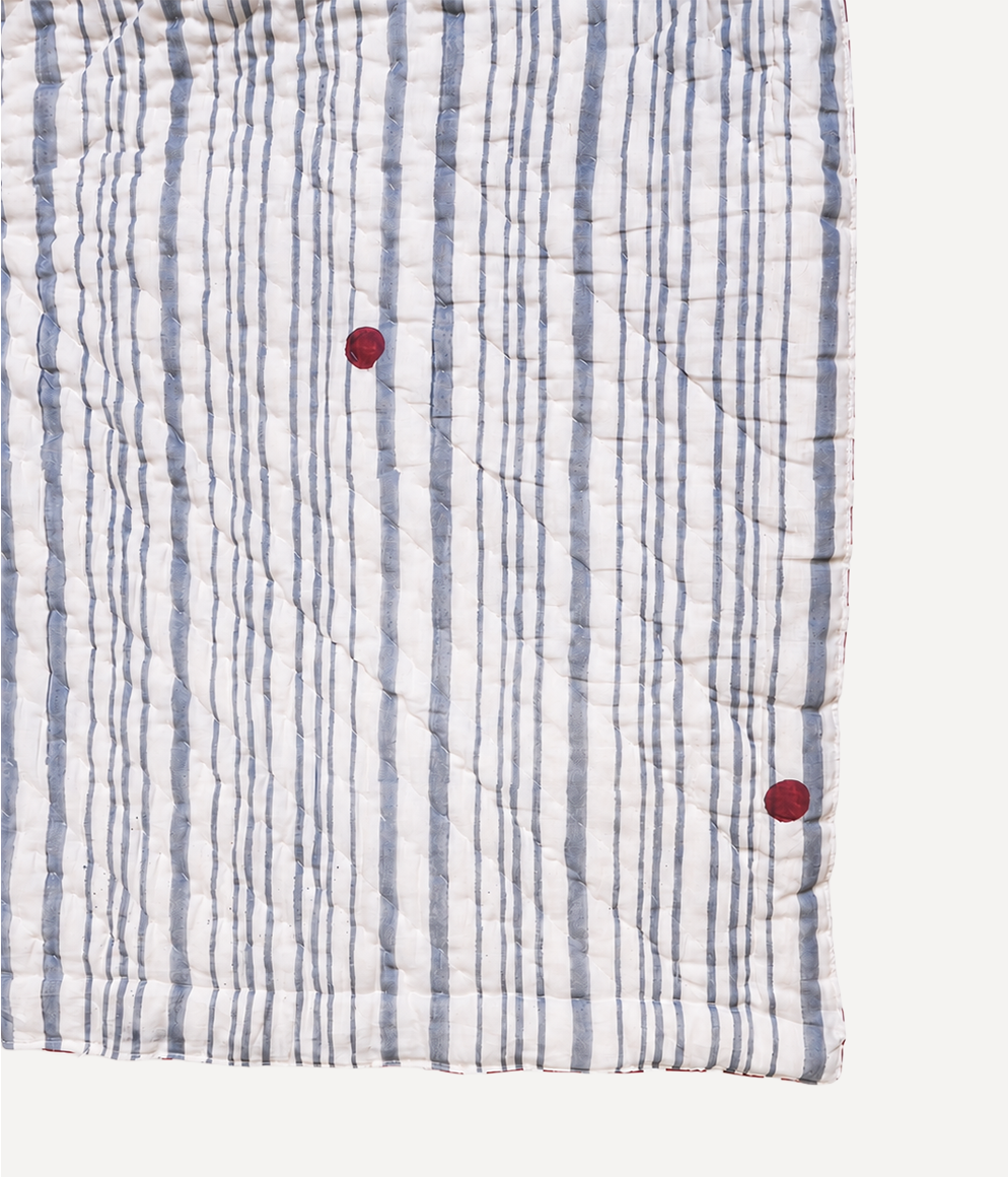 Noor Hand Block Printed Hand Quilted Cotton Quilt / Razai
