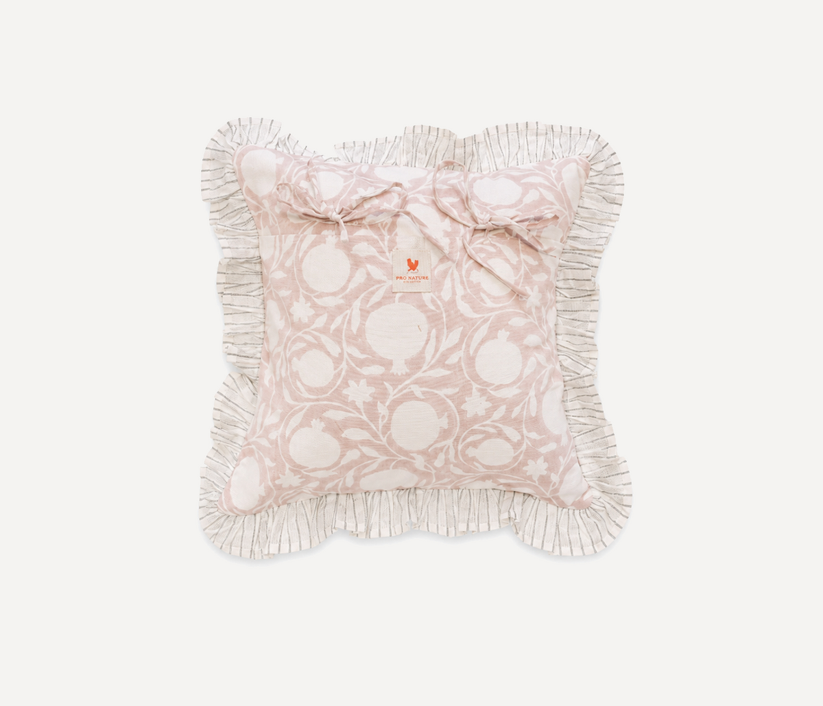 Raj Pankhudi Hand Block Printed Ruffled Cushion Cover
