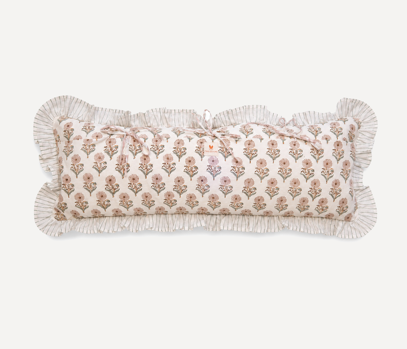Raj Pankhudi Hand Block Printed Lumbar Sham Cushion Cover
