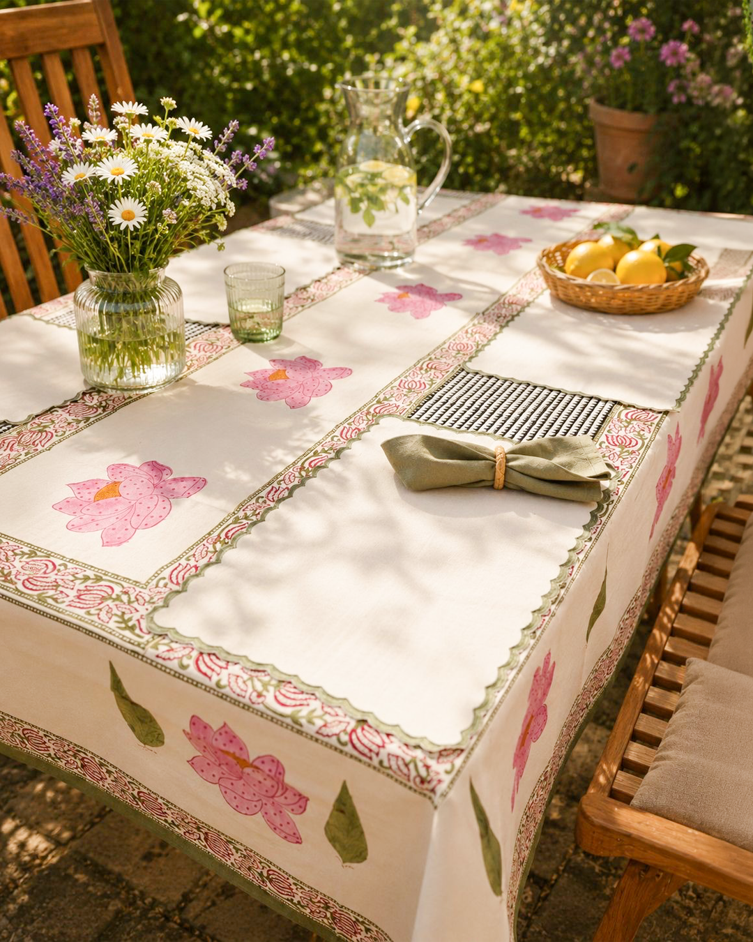 Kamal Handblock Printed Cotton Dining Table Cover