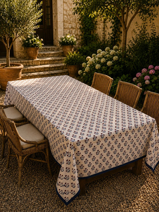 Noor Handblock Printed Cotton Dining Table Cover