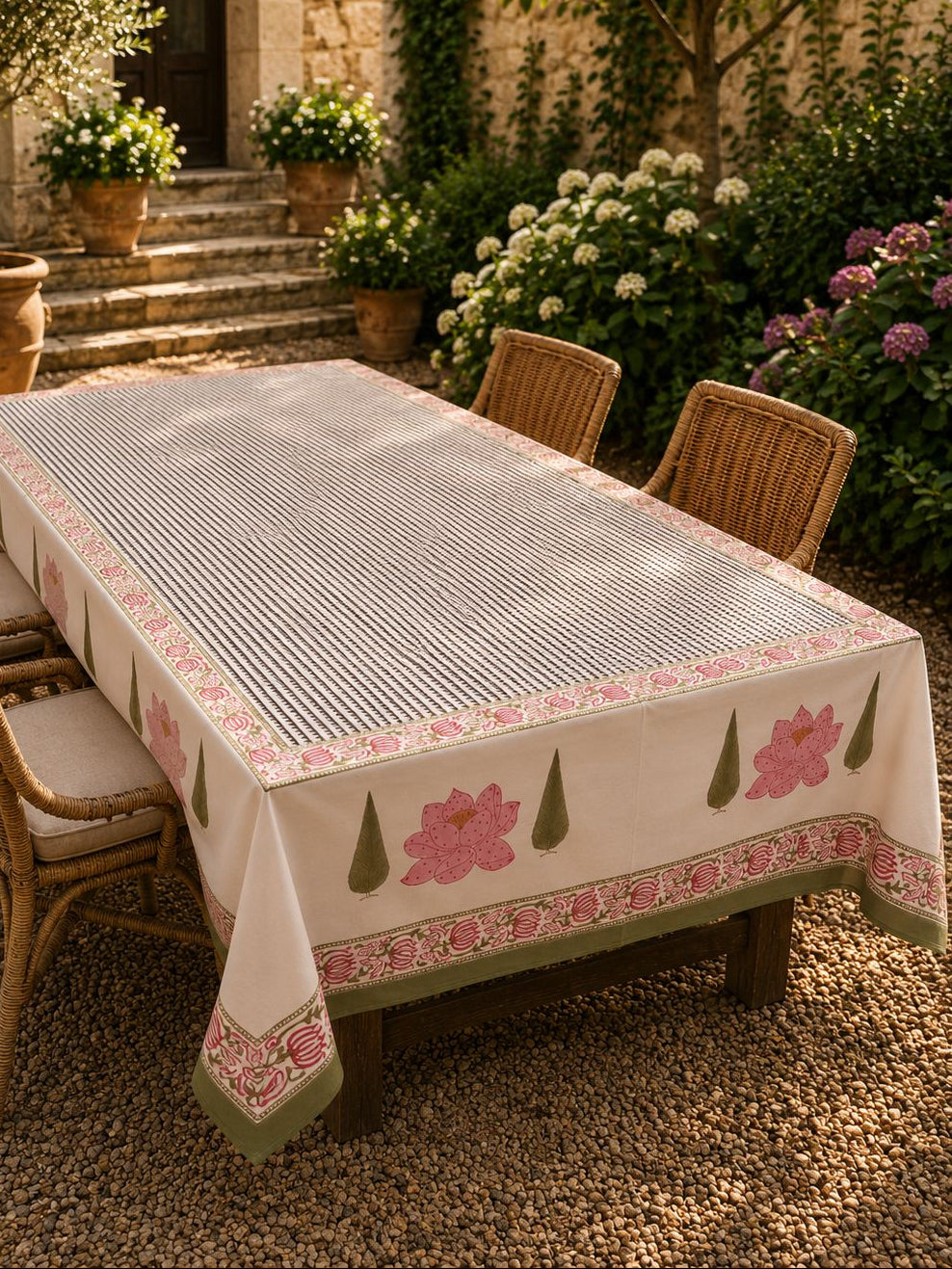 Kamal Handblock Printed Cotton Dining Table Cover
