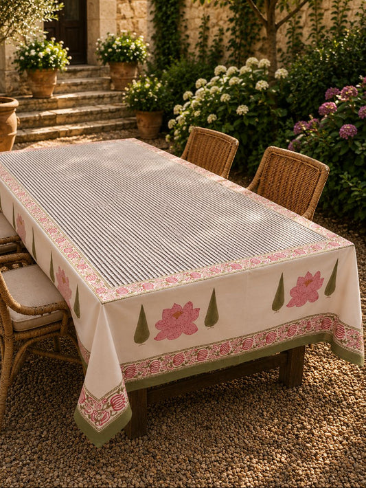 Kamal Handblock Printed Cotton Dining Table Cover