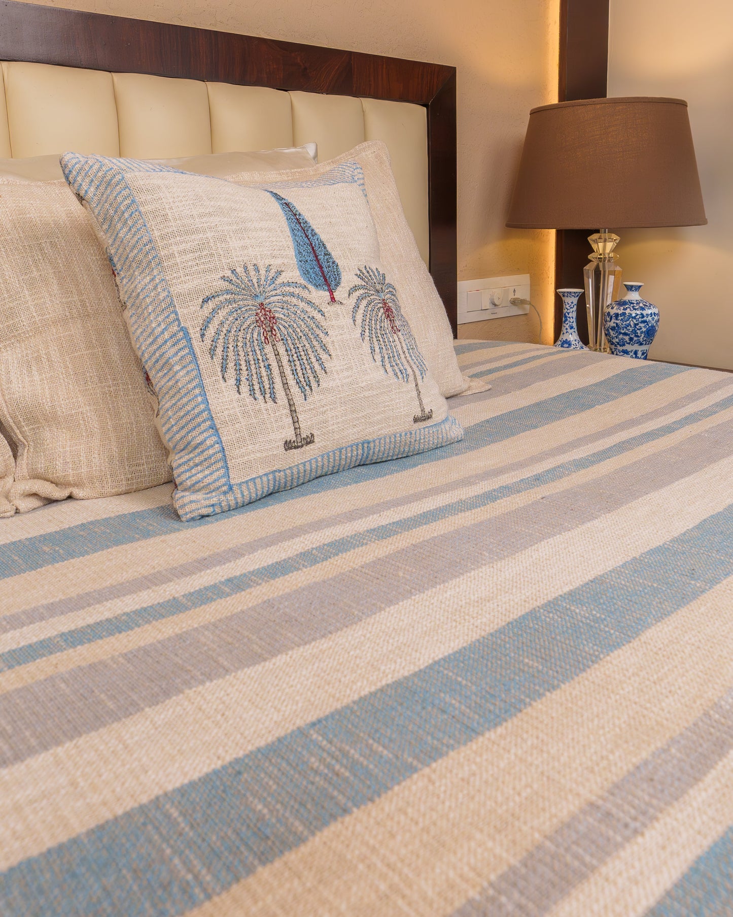 Sadabahar Hand Block Printed Jute Cotton Bedcover