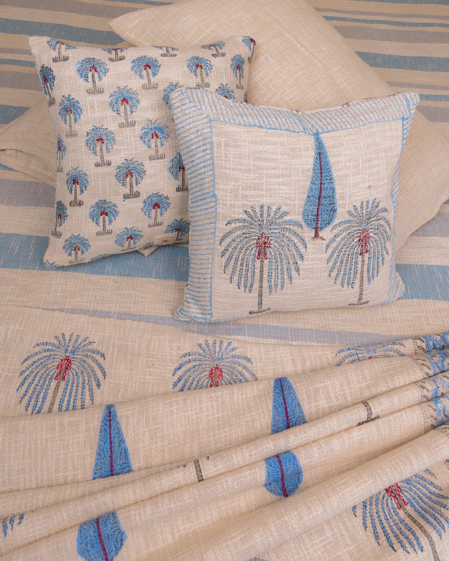 Sadabahar Hand Block Printed Jute Cotton Bedcover
