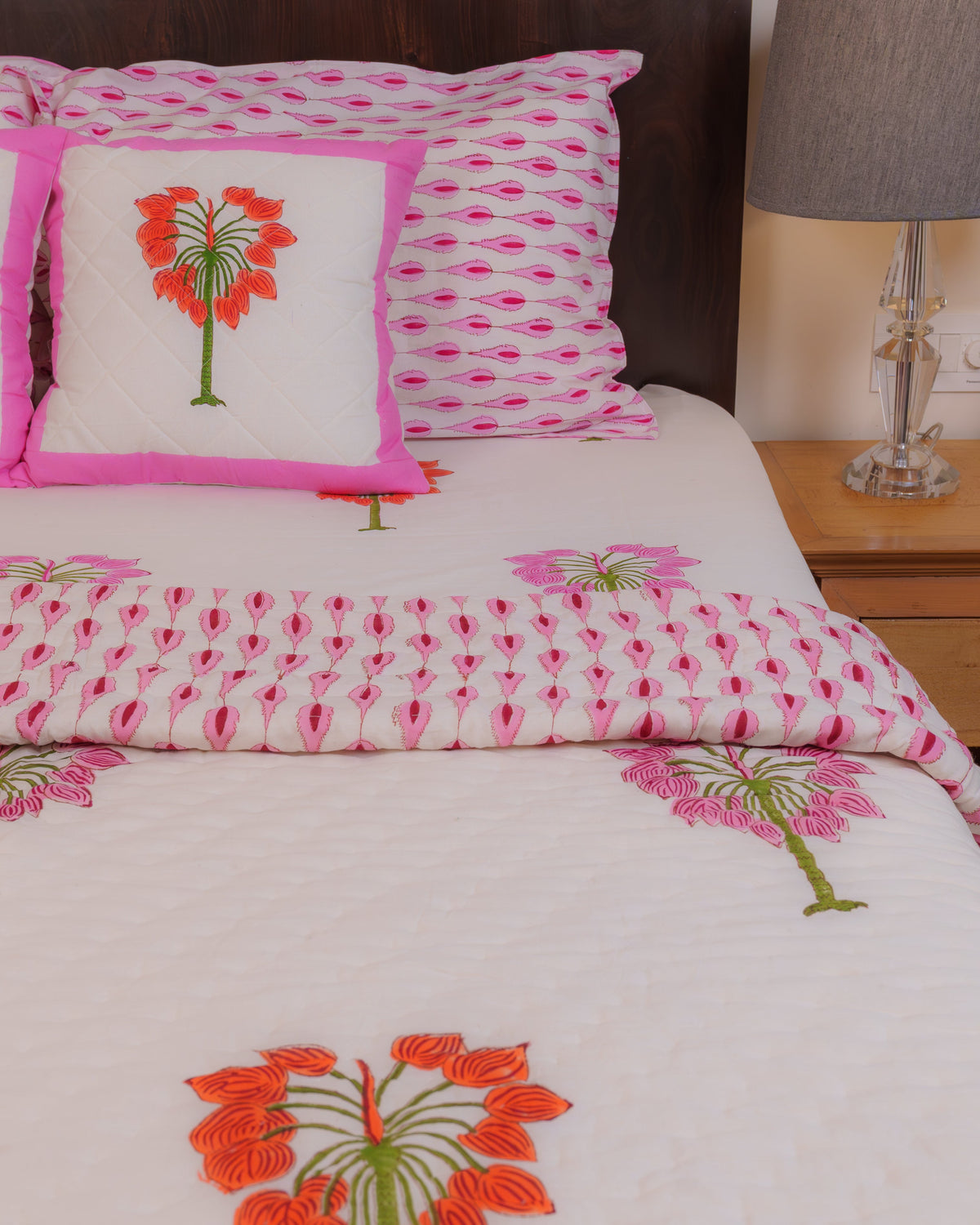 Jaipur Hand Block Printed Hand Quilted Cotton Quilt / Razai