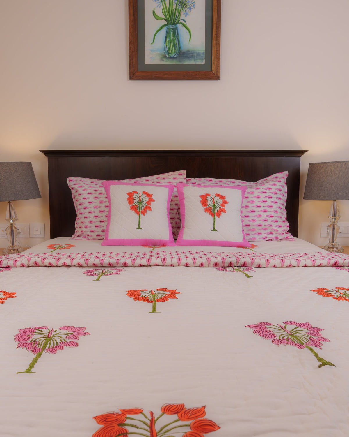 Jaipur Hand Block Printed 300TC Percale Cotton Bedsheet