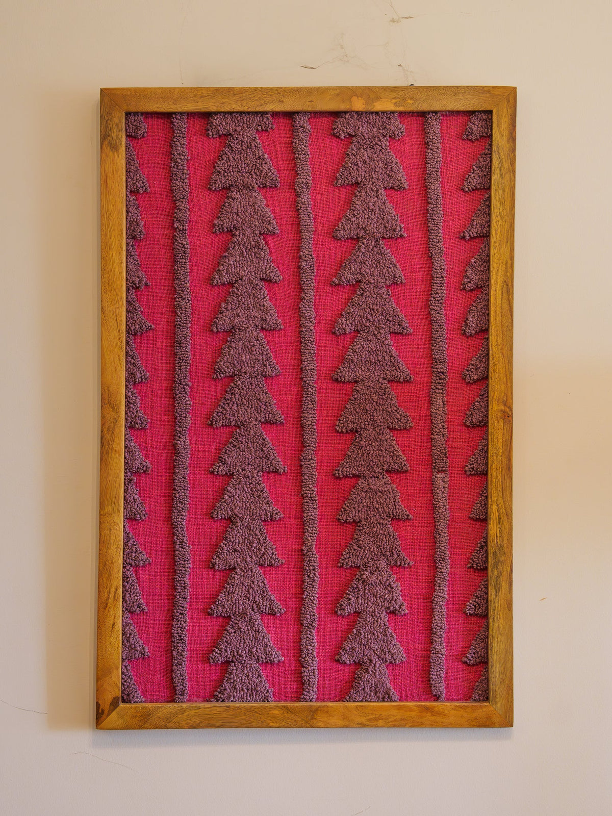 Wall Art / Hand Made Tapestry - Magenta Tufted Knots