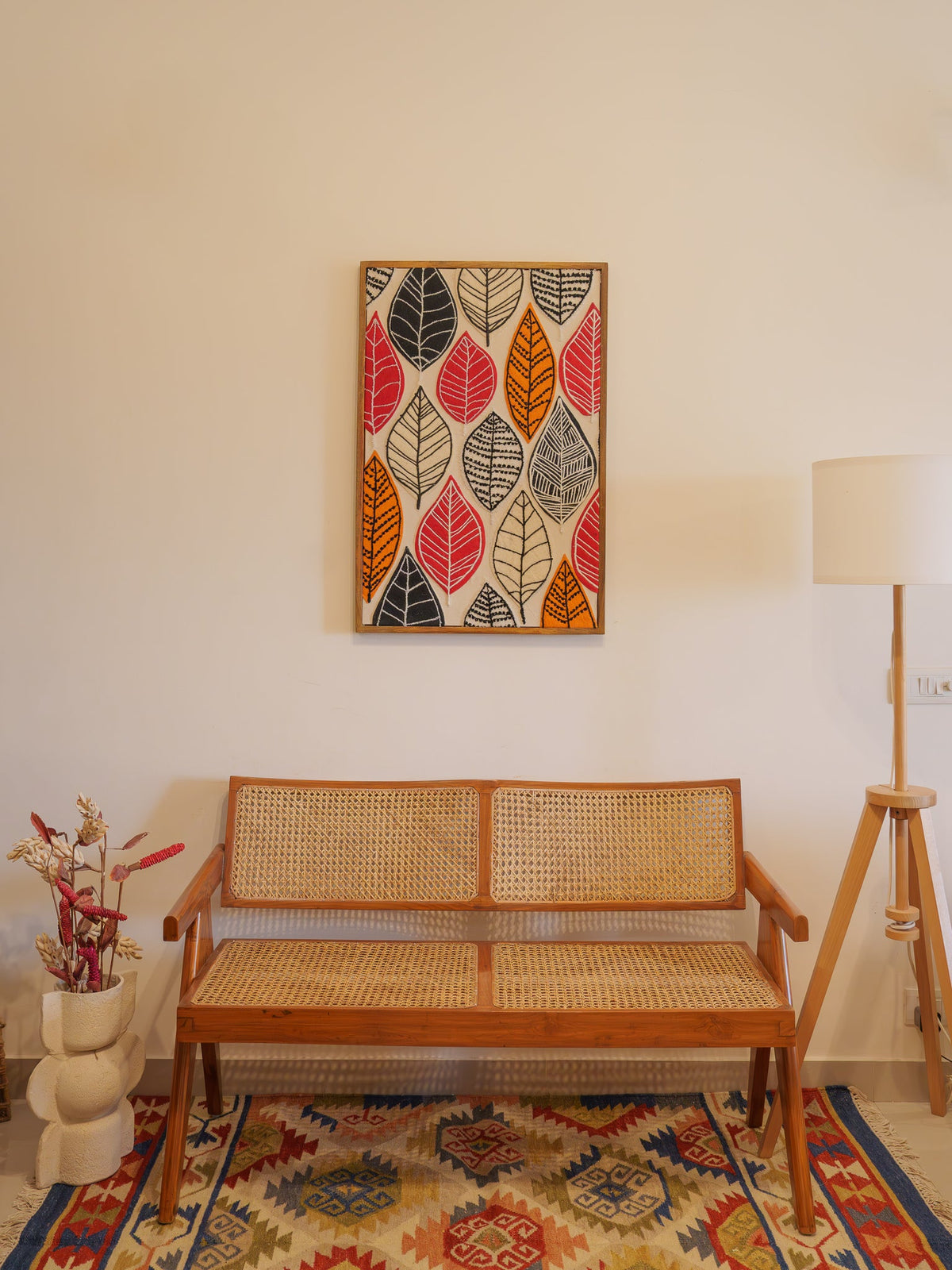 Wall Art / Hand Made Tapestry - Mosaic Leaves