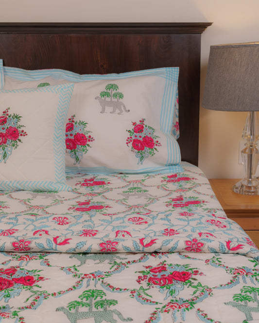 Chittor Hand Block Printed 300TC Percale Cotton Bedsheet